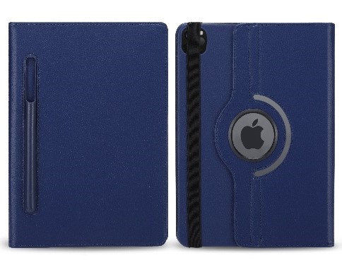 ''Leather-Cover-Stand-Case-With-Stylus-Pen-Slot for iPad Air 4, iPad Pro 11 2020 (Blue)''''''''''